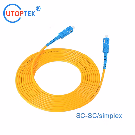 China Factory Simplex Sc / APC to Sc/APC G652D Single Mode Patch Cord Fiber Optic Cable